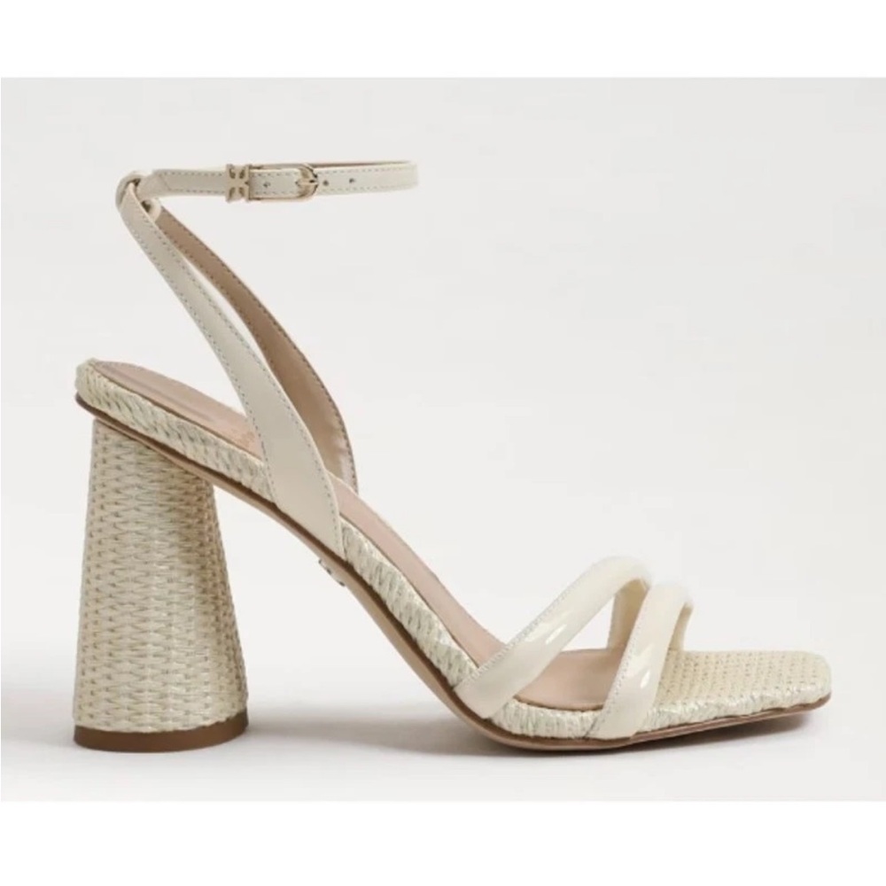 Sam Edelman Kia block heel‎ Elegant Cream Strappy NEW 10